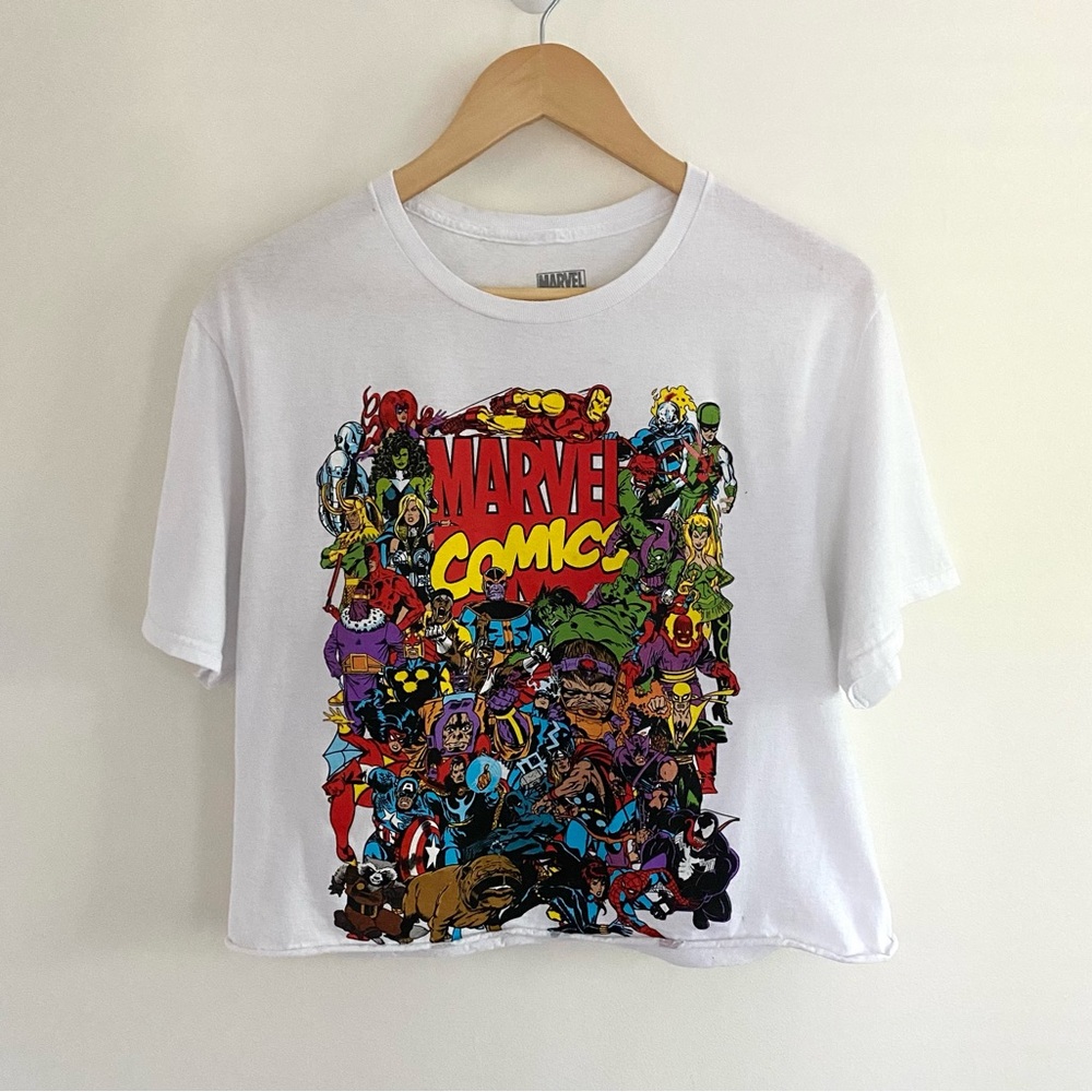 Marvel Comic Graphic Raw Hem Tee